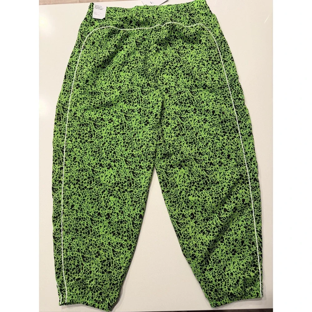 Nike Air Woven AOP TL Pants Mens L Mean Green Black Loose Fit I13133-307 NWT